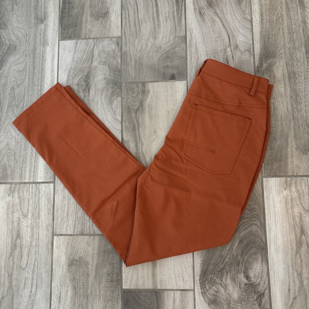 Myles Pants Mens 31/30 Orange Chino Tour Performance Straight Leg Stretch Casual